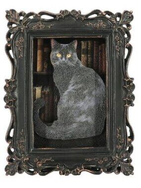 NWT Enchanting Black Cat Halloween Ornate Frame Witchy Dark Decor Ashland Goth